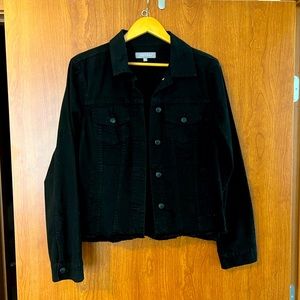 Just USA black raw edge jeans jacket